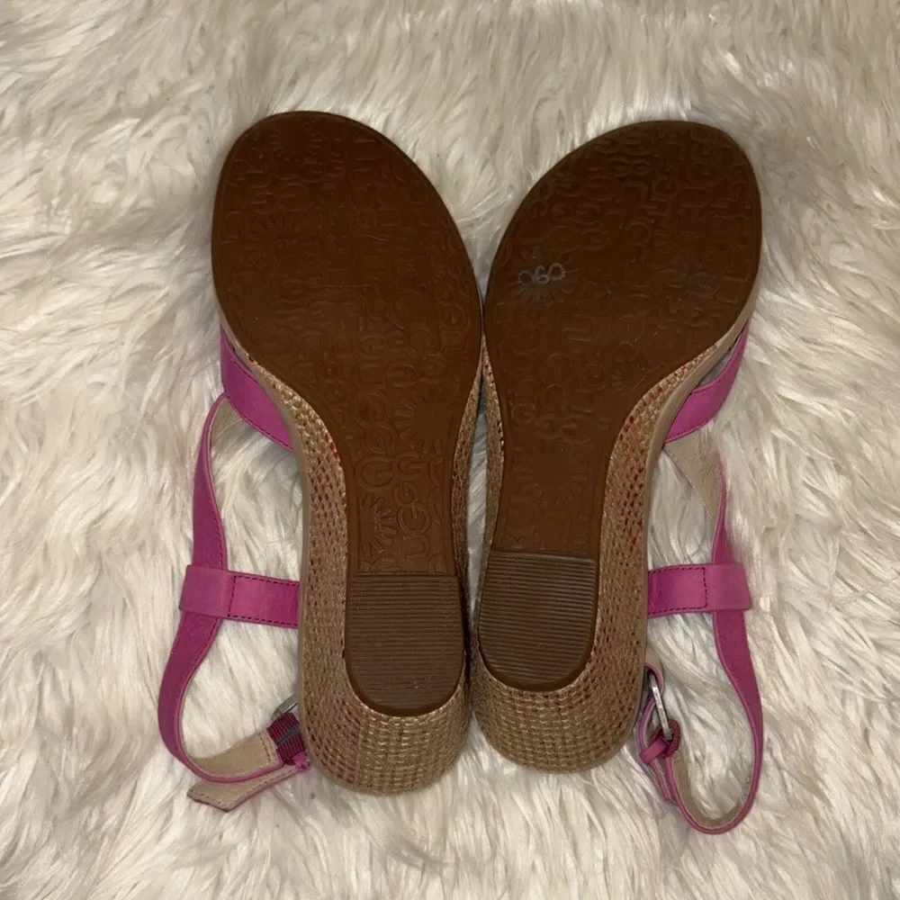 Ugg Pink Gaiana Wedge Sandals